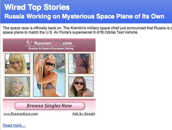 Wired Screen Grab of Russian Space Ship